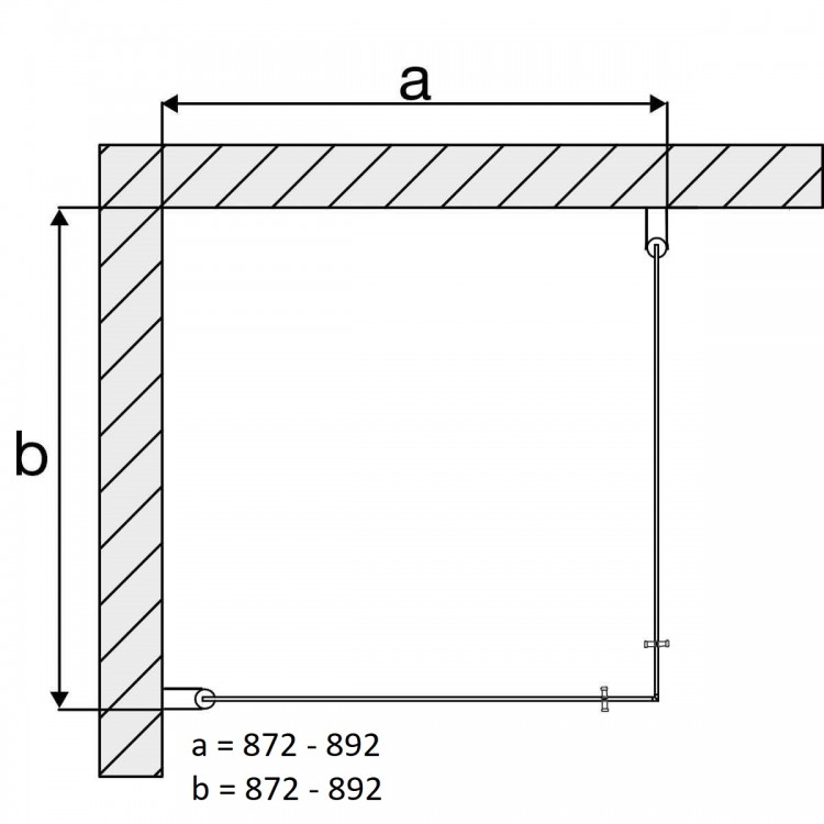 Dušas stūris kvadrātveida Duschy BASIC 90x90, 5241-90x2