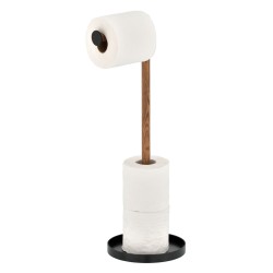 Tualetes papīra turētājs ar rezerves ruļļu vietu Duschy WOOD, 599-61