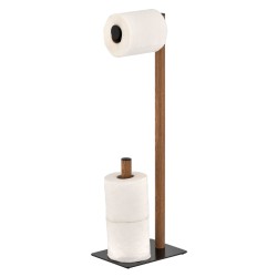 Tualetes papīra turētājs ar rezerves ruļļu vietu Duschy WOOD, 599-62