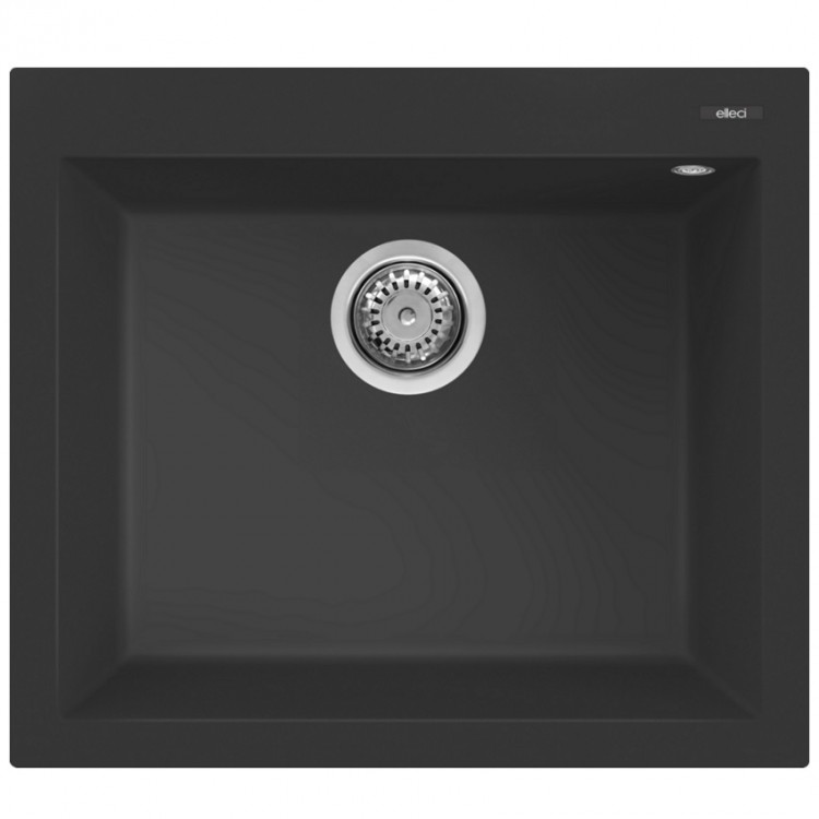 Virtuves izlietne Elleci QUADRA 105 57x50cm, melna Virtuves izlietne Elleci QUADRA 105 57x50cm, melna