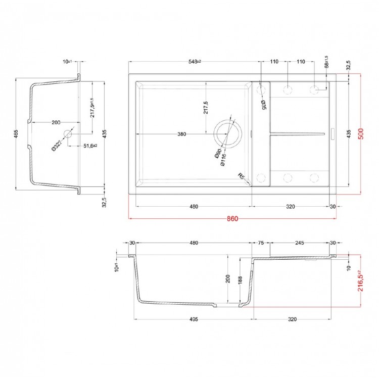Virtuves izlietne Elleci Unico-410 86x50cm, cemento Virtuves izlietne Elleci Unico-410 86x50cm, cemento