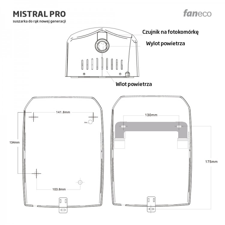 Roku žāvētajs Faneco 1500W MISTRAL PRO D1500PRW Roku žāvētajs Faneco 1500W MISTRAL PRO D1500PRW