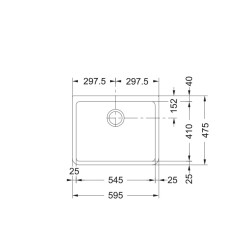 Virtuves izlietne Franke Belfast 59.5x47.5cm, BAK 710, balta