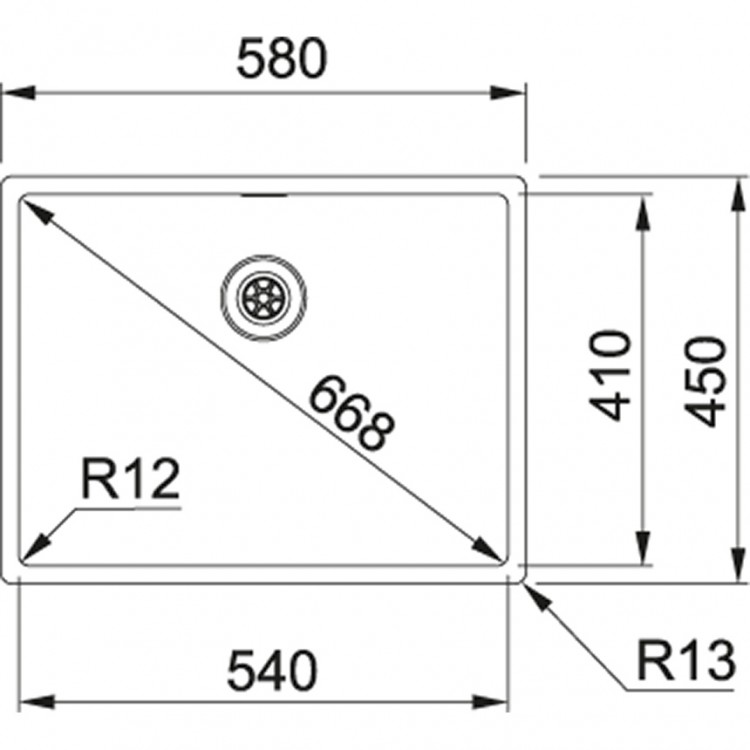 Virtuves izlietne FRANKE BOX 72.5x45 cm ar PushKnob ventili, BXX 210/110-68