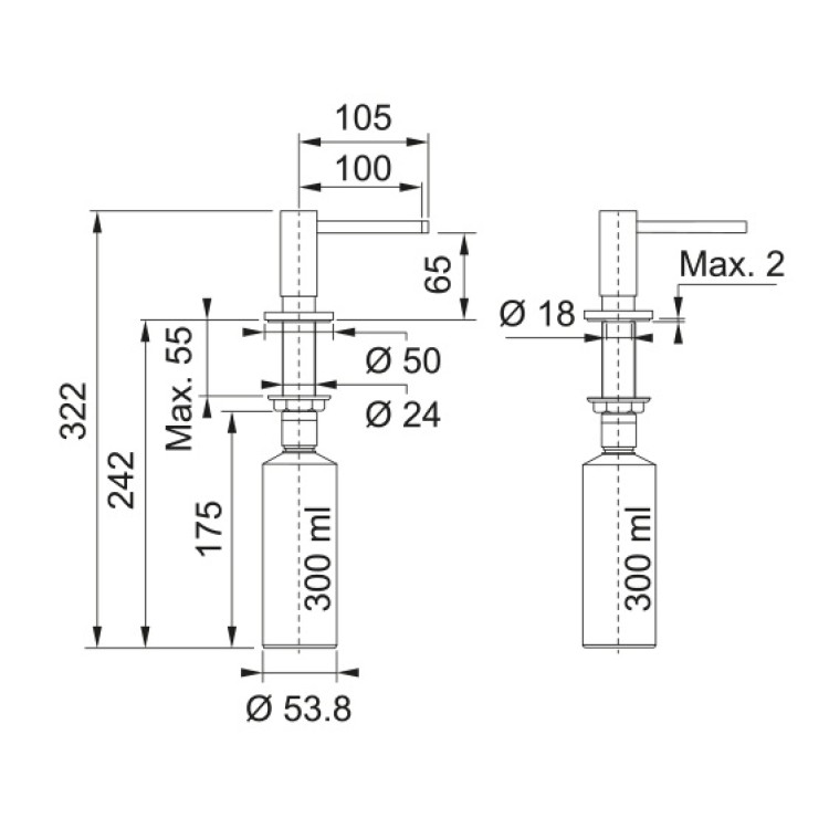 Franke ACTIVE-PLUS Dozators, 112.0726.571 Franke ACTIVE-PLUS Dozators, 112.0726.571