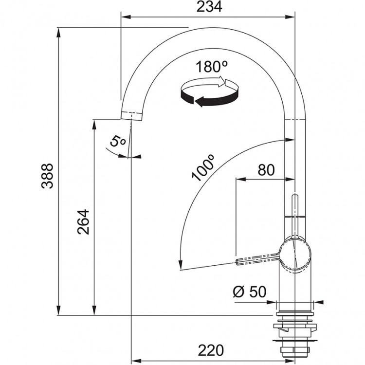 Virtuves izlietnes maisītājs FRANKE ACTIVE J, 115.0653.395