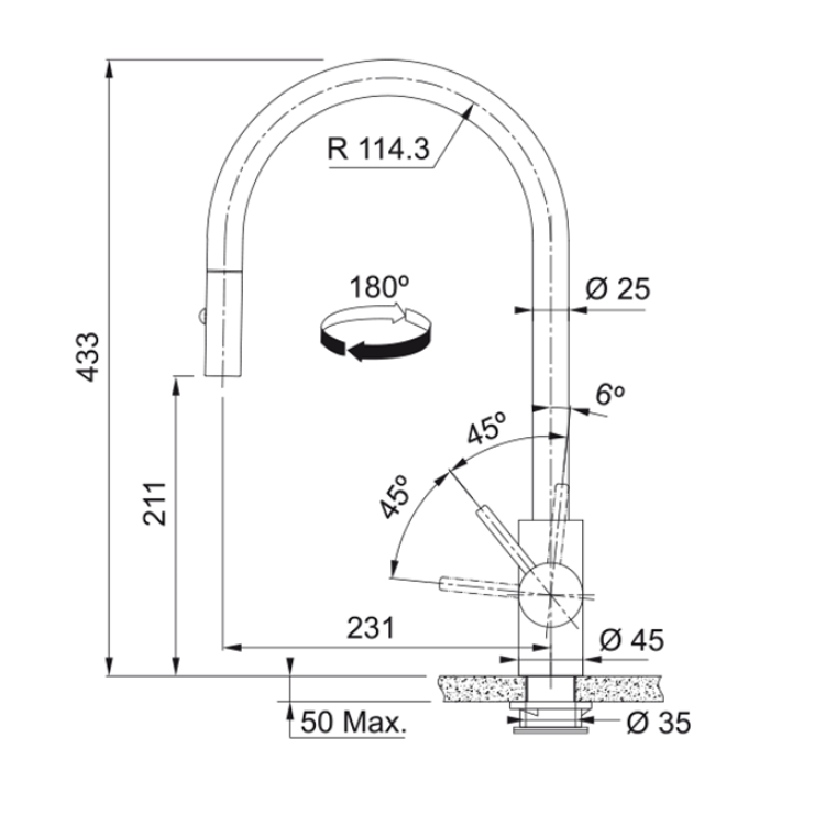 Virtuves izlietnes maisītājs FRANKE EOS NEO, 115.0628.254