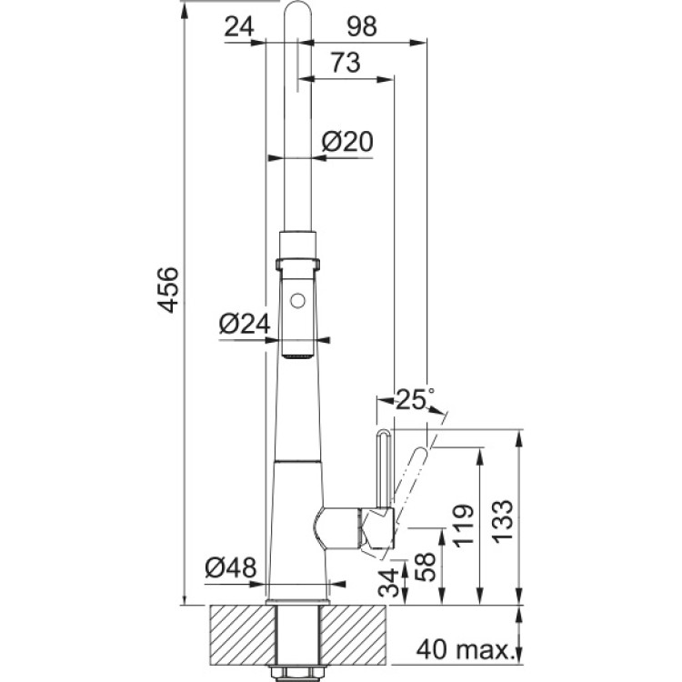 Virtuves izlietnes maisītājs FRANKE Icon Semi-Pro, melns matēts