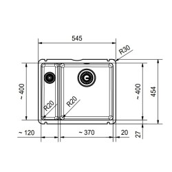 Virtuves izlietne Franke KUBUSX 54.5x45.4 cm, KXK 160-37-12, balta