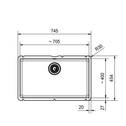 Virtuves izlietne Franke KUBUSX 74.5x45.4 cm, KXK 110-71, balta