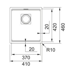 Virtuves izlietne FRANKE Pabūvējamā KUBUS 2 41x46 cm, KNG 110-37  125.0512.449