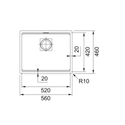 Virtuves izlietne FRANKE Pabūvējamā KUBUS 2 56x46 cm, KNG 110-52  125.0512.506