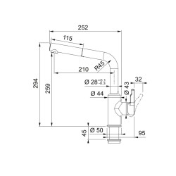 Virtuves izlietnes maisītājs FRANKE URBAN, 115.0627.523