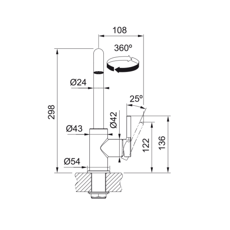 Virtuves izlietnes maisītājs FRANKE Lina U, 115.0728.474