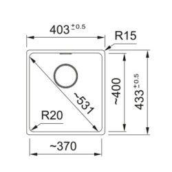 Virtuves izlietne FRANKE Pabūvējamā MARIS 40,3x43,3 cm, MRG 110-37  125.0683.056