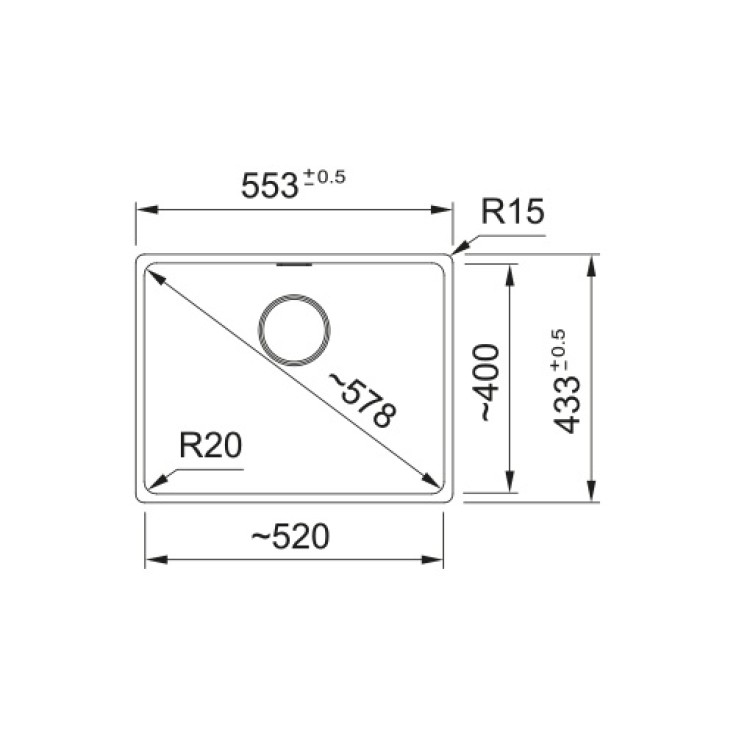 Virtuves izlietne FRANKE Pabūvējamā MARIS 55,3x43,3 cm, MRG 110-52  125.0683.234