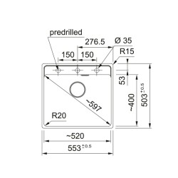 Virtuves izlietne FRANKE Pabūvējamā MARIS 55.3x50,3 cm, MRG 110-52 A  125.0683.195