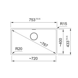 Virtuves izlietne FRANKE Pabūvējamā MARIS 75,3x43,3 cm, MRG 110-72  125.0683.185