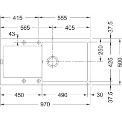 Virtuves izlietne FRANKE MARIS 97x50cm, MRG 611-100XL, balta, 114.0378.095 Virtuves izlietne FRANKE MARIS 97x50cm, MRG 611-100XL, balta, 114.0378.095