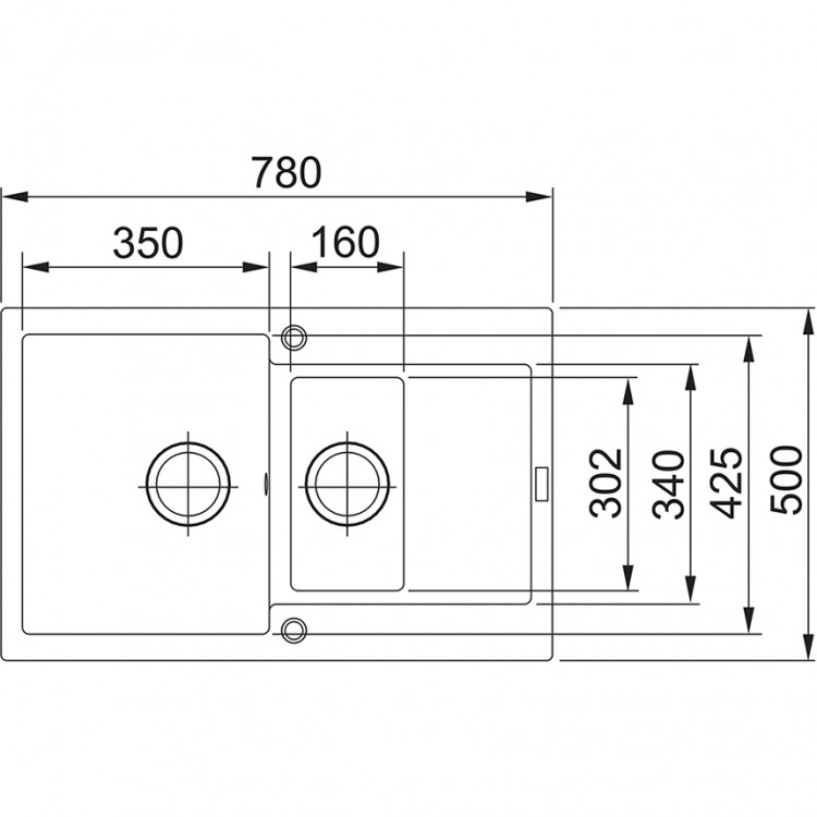 Virtuves izlietne FRANKE MARIS 78x50cm, MRG 651-78, onikss, 114.0253.333