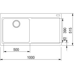 Virtuves izlietne FRANKE MYTHOS 100x51,5cm, MTG 611, cashmere Virtuves izlietne FRANKE MYTHOS 100x51,5cm, MTG 611, cashmere