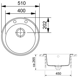 Virtuves izlietne FRANKE RONDA 51cm manual, ROG 610-41, melna matēta Virtuves izlietne FRANKE RONDA 51cm manual, ROG 610-41, melna matēta