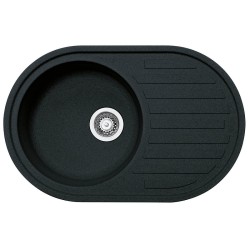 Virtuves izlietne FRANKE RONDA 77x50 cm, ROG 611 pop-up, melna matēta
