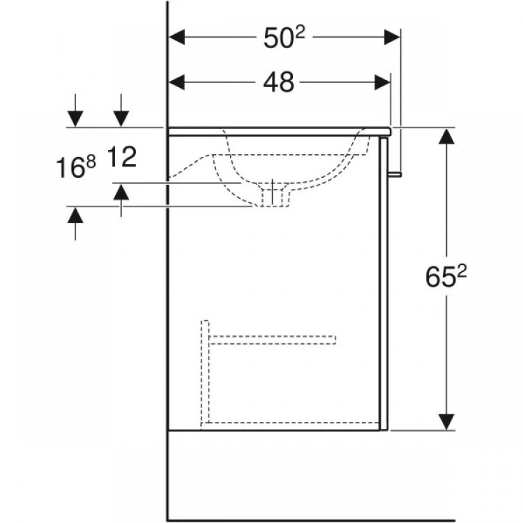 Vannas istabas skapītis ar izlietni Geberit Selnova Square 60cm