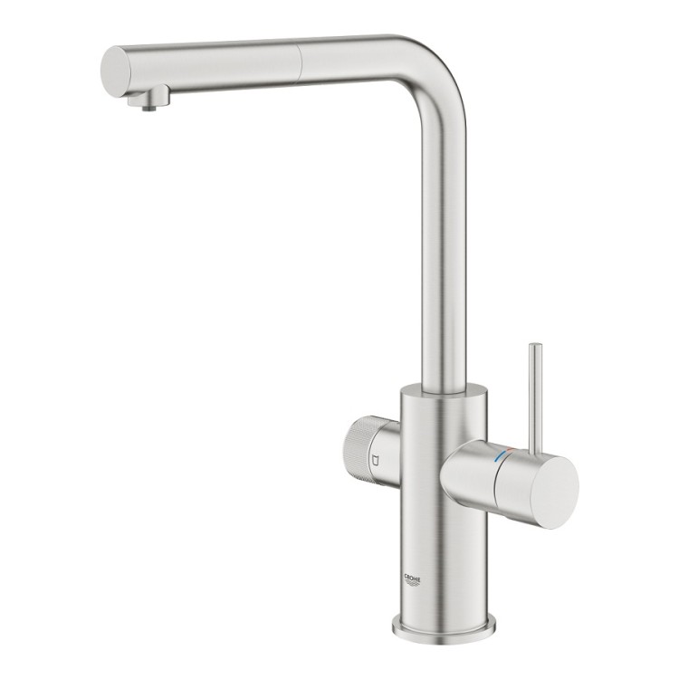 Virtuves izlietnes maisītājs ar izvelkamu izteku Grohe Blue Pure Minta, tērauds 30590DC0 Virtuves izlietnes maisītājs ar izvelkamu izteku Grohe Blue Pure Minta, tērauds 30590DC0