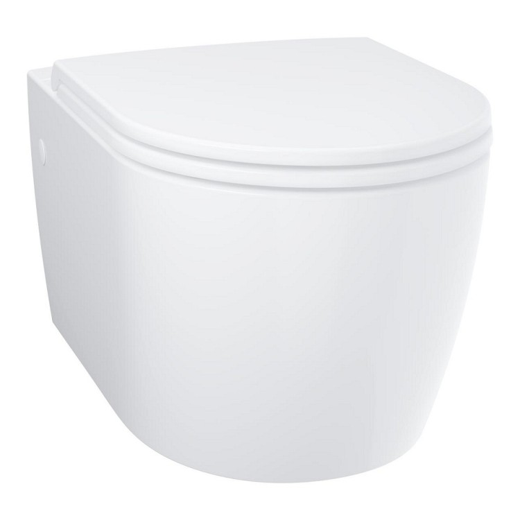 Tualetes pods piekaramais Grohe BauCeramic Rimless ar Soft Close vāku