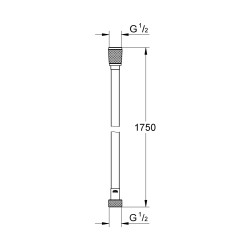 Dušas šļūtene Grohe Silverflex 1.75 m, cool sunrise
