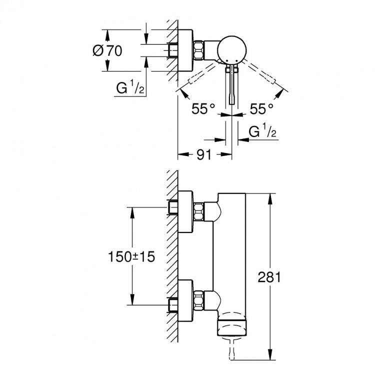 Dušas maisītājs Grohe ESSENCE 1/2, phantom black Dušas maisītājs Grohe ESSENCE 1/2, phantom black