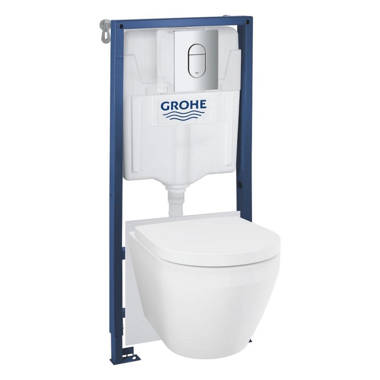 Komplekts Grohe Euro Ceramic Triple Vortex WC+rāmis Rapid SL+poga, 102514SH00