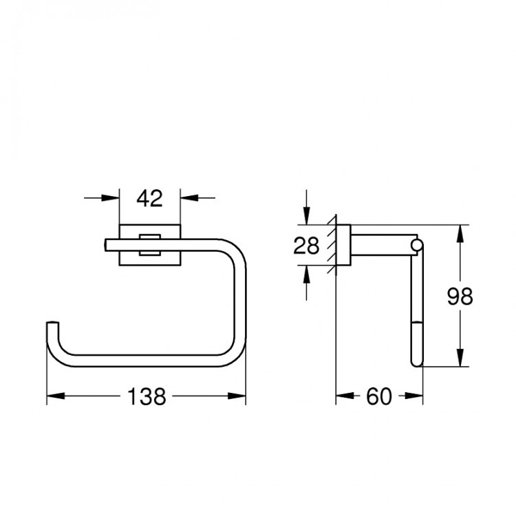 Tualetes papīra turētājs Grohe Essentials Cube, hroms Tualetes papīra turētājs Grohe Essentials Cube, hroms
