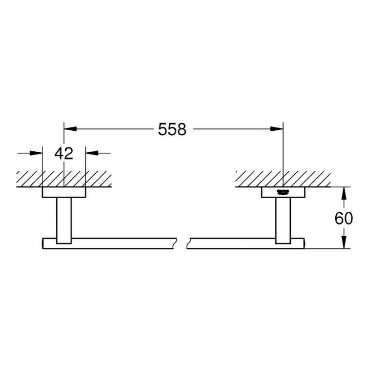 Dvieļu turētājs Grohe Essentials Cube 60cm, hroms