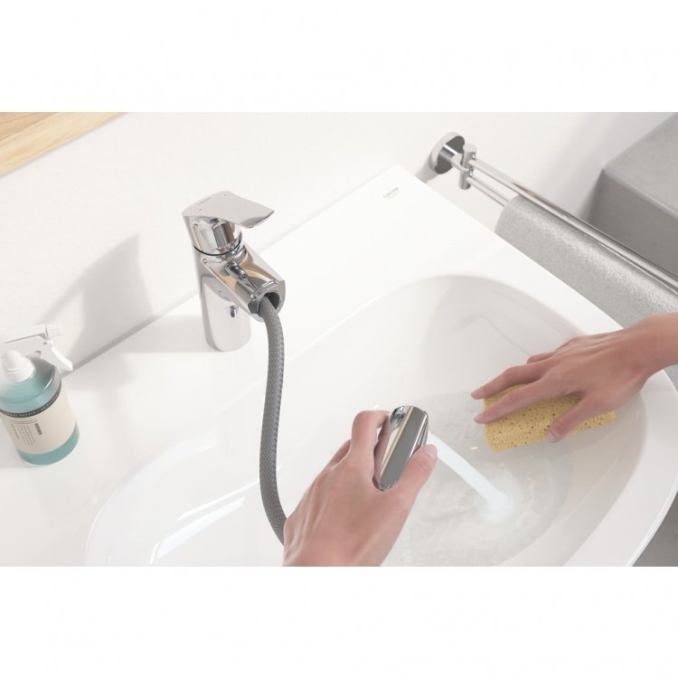 Izlietnes maisītājs Grohe Eurosmart M ar izvelkamu izteku, hroms 23976003 Izlietnes maisītājs Grohe Eurosmart M ar izvelkamu izteku, hroms 23976003