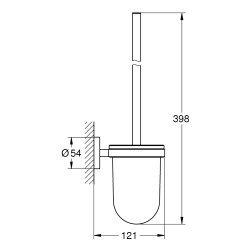 Tualetes birste ar turētāju Grohe Essentials, hroms