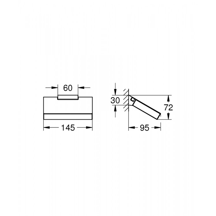 Tualetes papīra turētājs Grohe Selection Cube ar pārsegu, hroms Tualetes papīra turētājs Grohe Selection Cube ar pārsegu, hroms