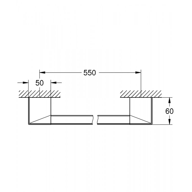 Dvieļu turētājs un atbalsta rokturis Grohe Selection Cube 60cm, hroms Dvieļu turētājs un atbalsta rokturis Grohe Selection Cube 60cm, hroms