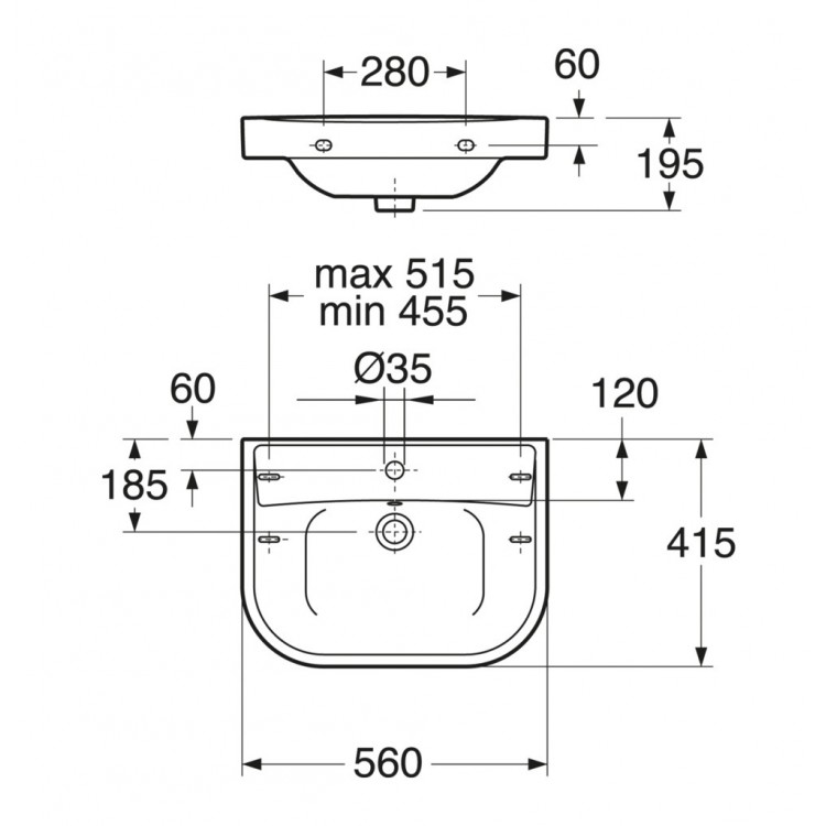 Vannas istabas izlietne Gustavsberg 2560 56x42 cm, GB1125600101.
