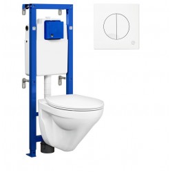 Komplekts Gustavsberg Triamont XS+Nordic 3 Piekaramais tualetes pods ar vāku.