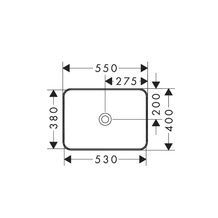 Vannas istabas uzliekamā izlietne Hansgrohe Xuniva Q 55x40cm SmartClean, 61075450