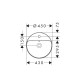 Vannas istabas uzliekamā izlietne Hansgrohe Xuniva S 45x45cm SmartClean, 61076450 Vannas istabas uzliekamā izlietne Hansgrohe Xuniva S 45x45cm SmartClean, 61076450
