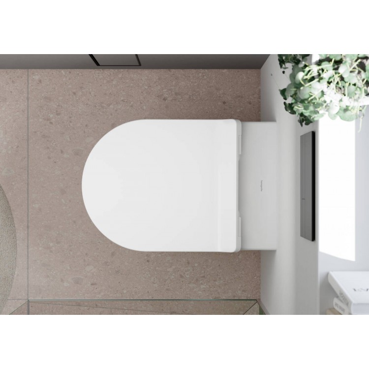 Tualetes pods piekaramais Hansgrohe EluPura S Rimless SmartClean ar Soft Close vāku, AquaHelix Flush Tualetes pods piekaramais Hansgrohe EluPura S Rimless SmartClean ar Soft Close vāku, AquaHelix Flush