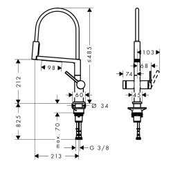 Virtuves izlietnes maisītājs ar noņemamu izteku Hansgrohe Talis Select M54, 72861340