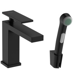 Izlietnes maisītājs ar bidetta rokas dušu Hansgrohe Tecturis E, melns matēts