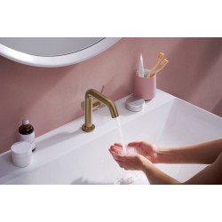 Izlietnes maisītājs Hansgrohe Tecturis S 110 ar push-open noteces aizvaru, matēta bronza