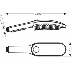 Rokas duša HG DogShower 150 3jet Select, matēta balta