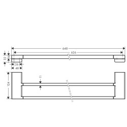 Dvieļu turētājs dubultais Hansgrohe AddStoris 65 cm, melns matēts