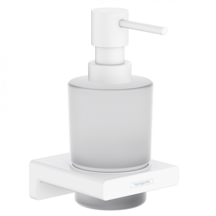 Ziepju dozators ar turētāju Hansgrohe AddStoris, balts matēts